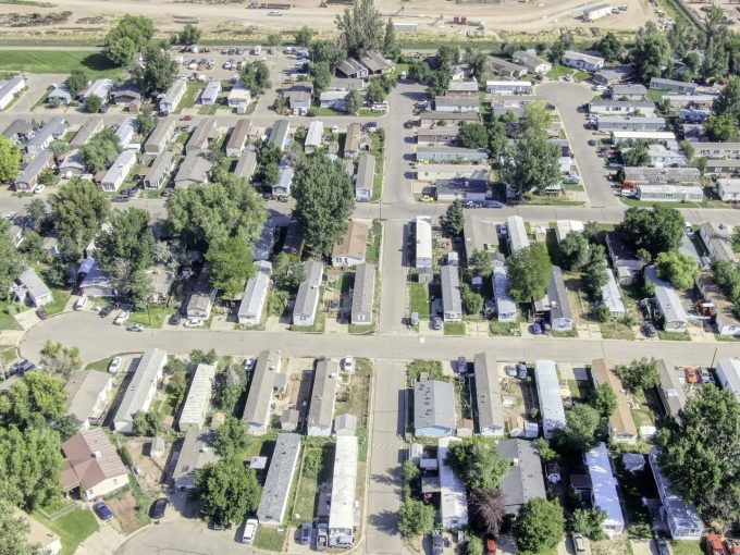 aerial view of homes in Collins Aire