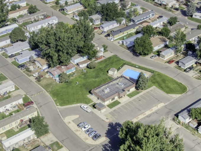 aerial view of homes in Collins Aire